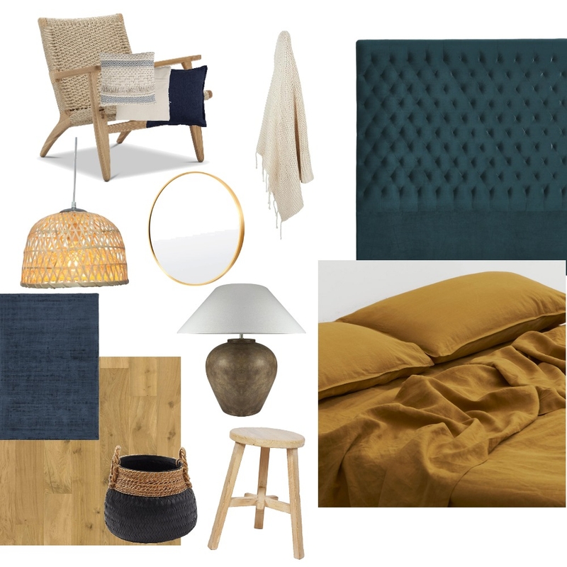 Chambre bleu et ocre cocoon Mood Board by Clémentine on Style Sourcebook