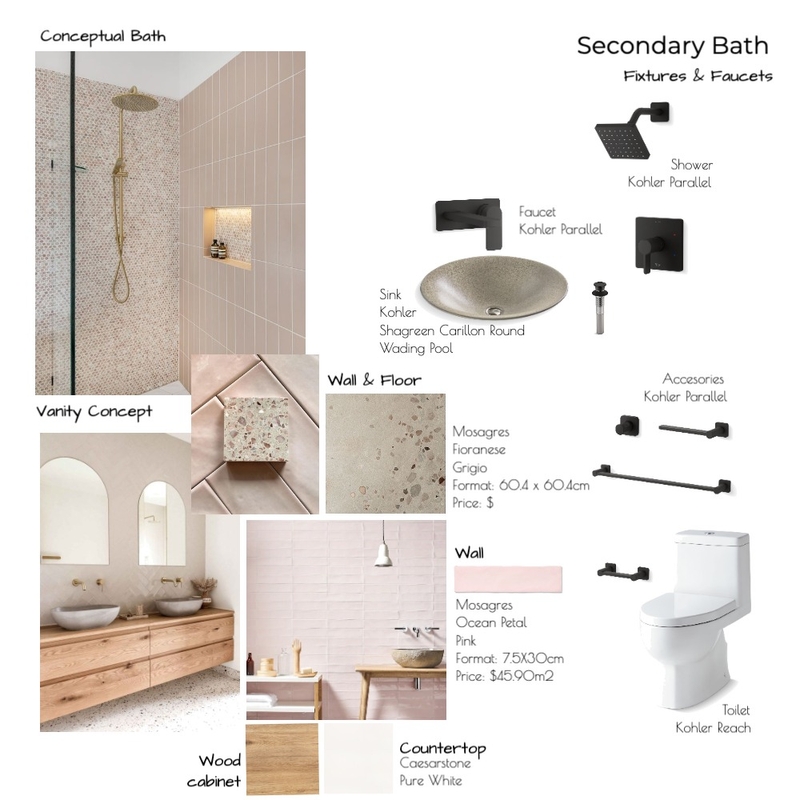 15E Secondary Bath. Option 1 Mood Board by Noelia Sanchez on Style Sourcebook