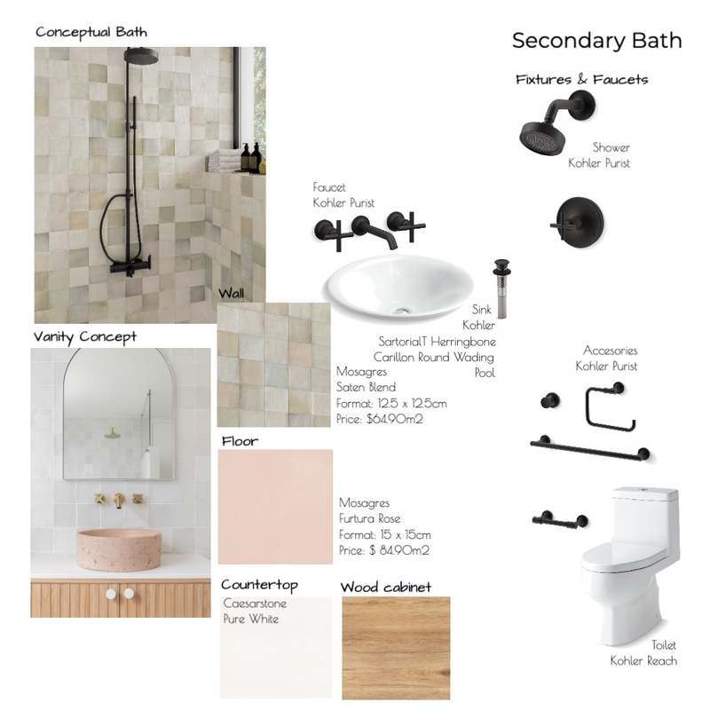 15E Secondary Bath. Option 2 Mood Board by Noelia Sanchez on Style Sourcebook