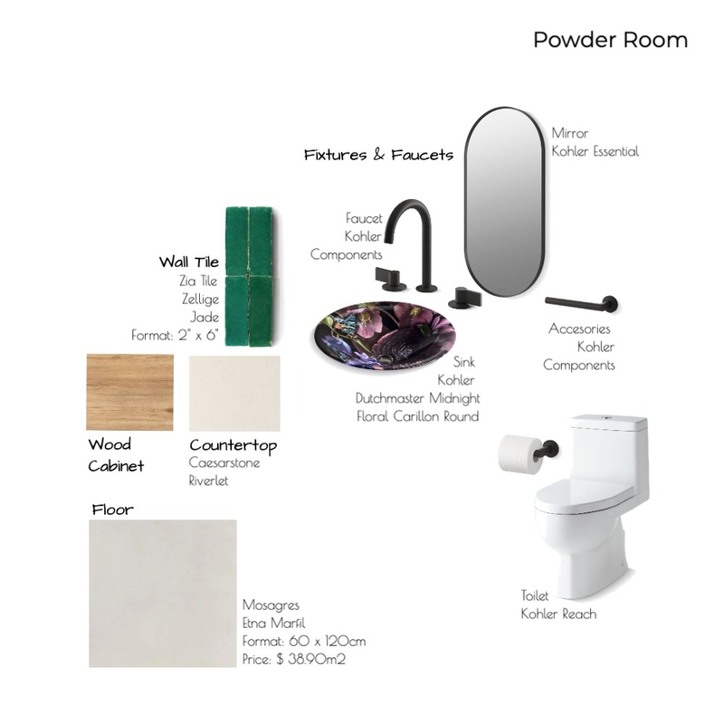 15E Powder Room Mood Board by Noelia Sanchez on Style Sourcebook