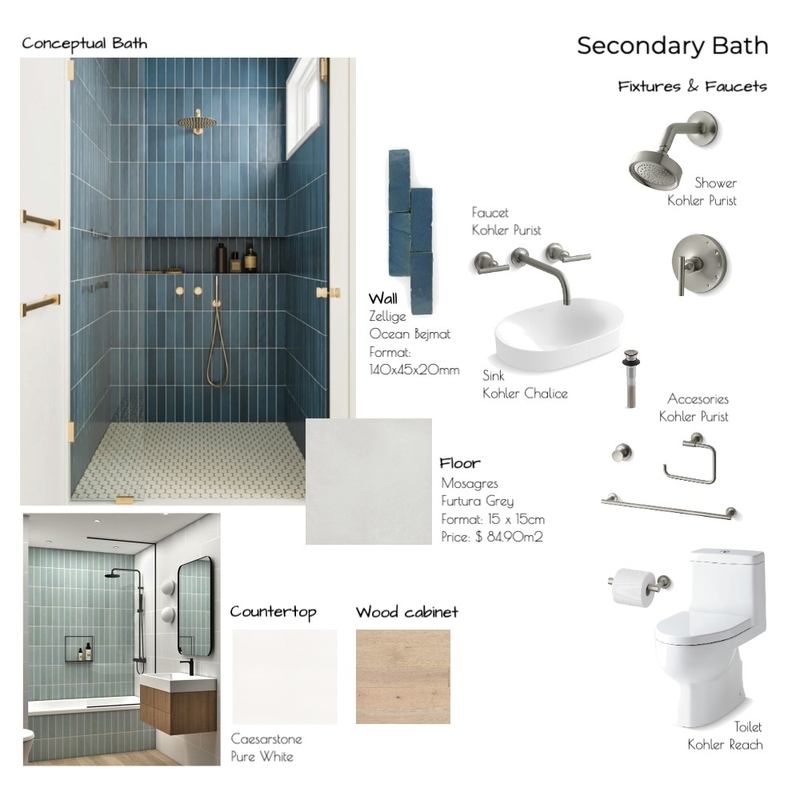 15E Secondary Bath. Option 3 Mood Board by Noelia Sanchez on Style Sourcebook