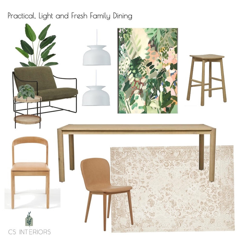 Light Woods/Leather Dining- Casual Family Friendly Dining Mood Board by CSInteriors on Style Sourcebook