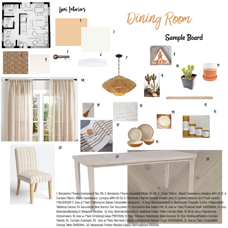 Desert Dining Room Mood Board by Lani Interiors on Style Sourcebook