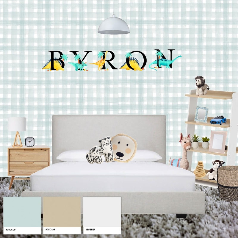 Gingham Wallpaper and Dino Lettering Mood Board by mintartco on Style Sourcebook
