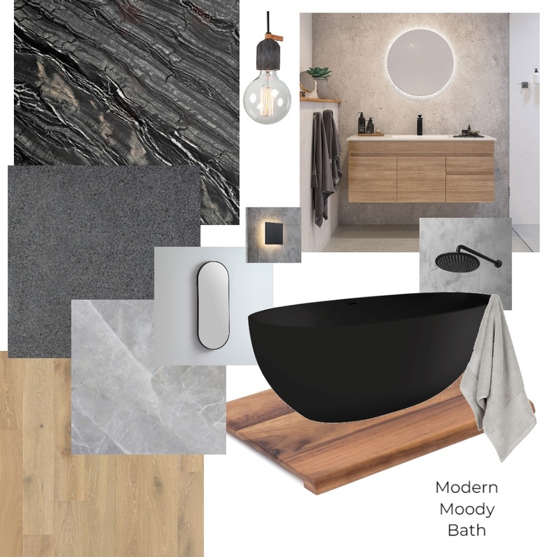 Modern Moody Bath Mood Board by mciscato97@gmail.com on Style Sourcebook