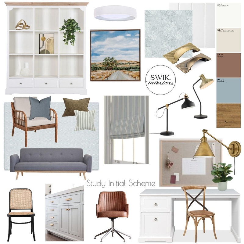 Watlen Study Initial Scheme Mood Board by Libby Edwards Interiors on Style Sourcebook