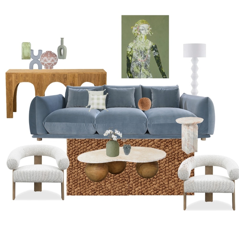 Blue sofa luxe living room Mood Board by Studio Hart Creative on Style Sourcebook