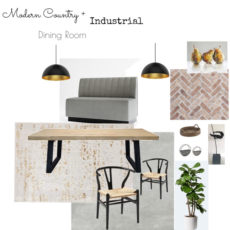 Dining Room - Modern country +Industrial Mood Board by Ritu K on Style Sourcebook