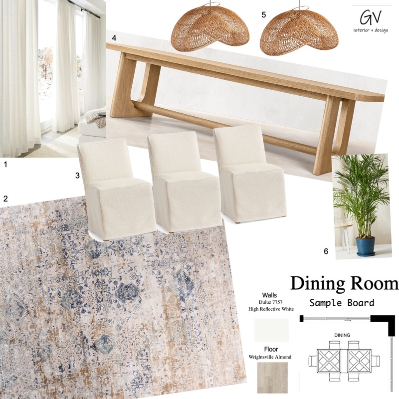 Dining Room Sample Board Mood Board by GV Studio on Style Sourcebook