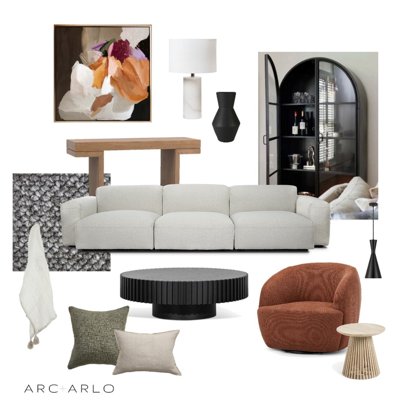 Modern Luxe Living Room Mood Board by Arc and Arlo on Style Sourcebook