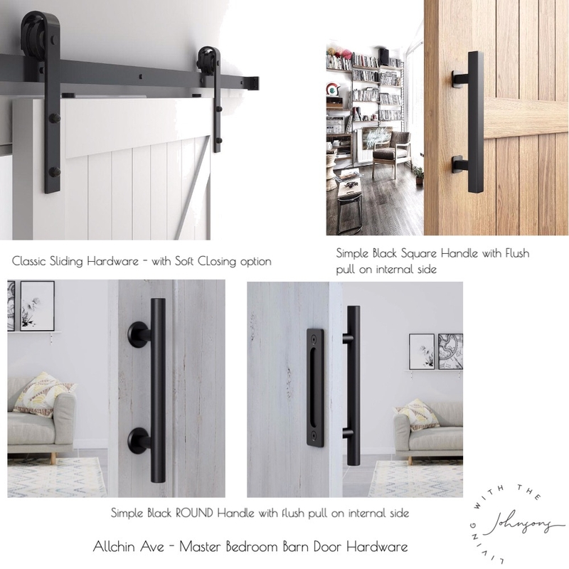 Barndoor Hardware Options Mood Board by LWTJ on Style Sourcebook