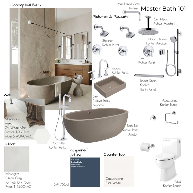 15E Master Bath. Mood Board by Noelia Sanchez on Style Sourcebook