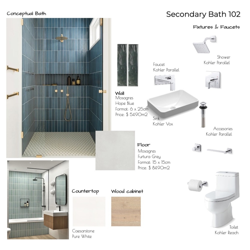 15E Secondary Bath.102 Mood Board by Noelia Sanchez on Style Sourcebook