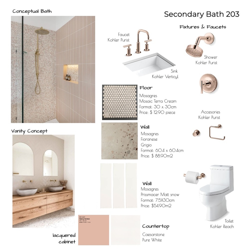 15E Secondary Bath. 203 Mood Board by Noelia Sanchez on Style Sourcebook