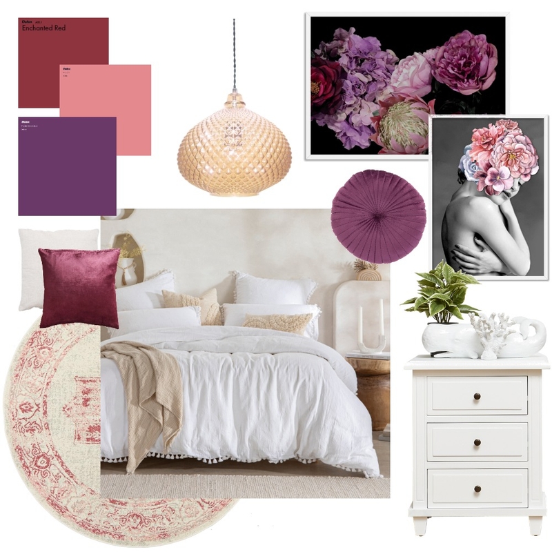 Pink, Purple, and Red Mood Board by Elaina on Style Sourcebook