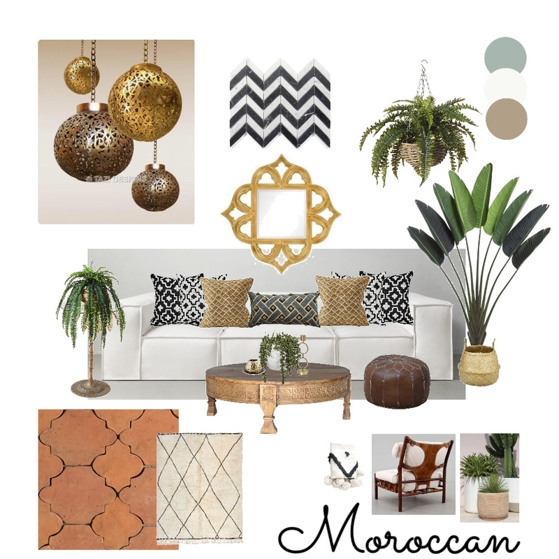 Moroccan Living Mood Board by MotzDESIGNS on Style Sourcebook