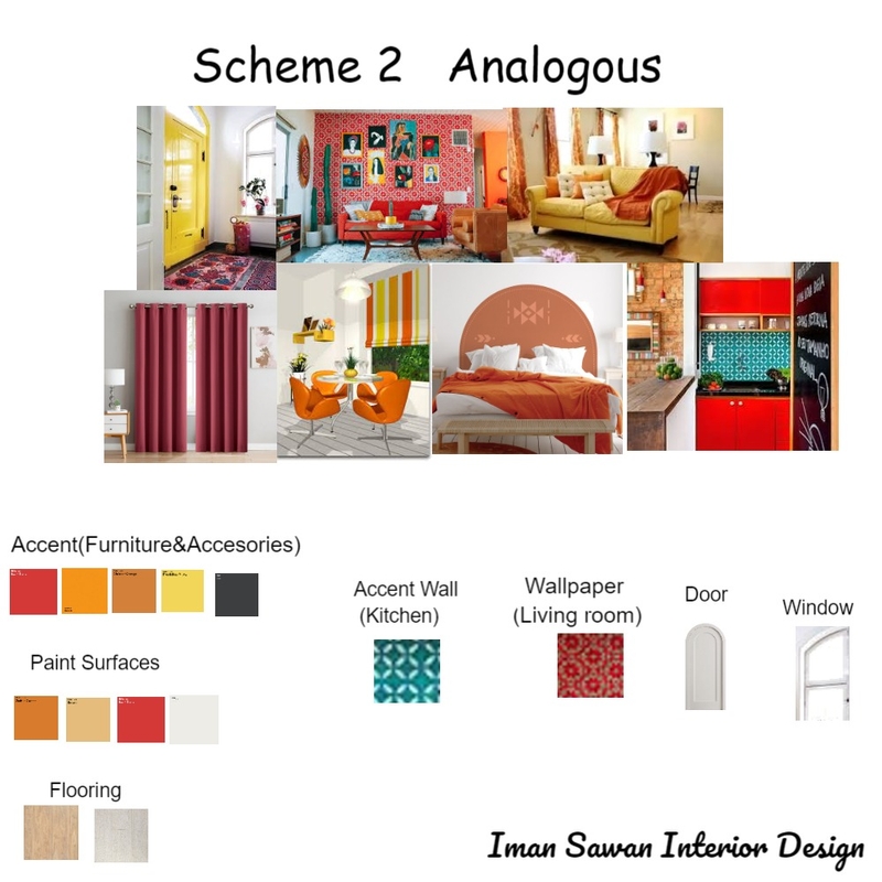 scheme 2 Analogous Mood Board by Iman Sawan on Style Sourcebook