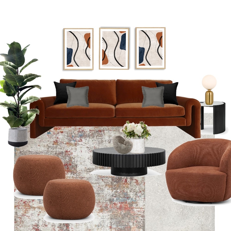 Masculine Modern Living Area Mood Board by ALI Studio on Style Sourcebook