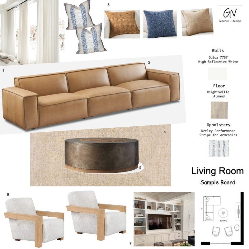 Living Room Sample Board Mood Board by GV Studio on Style Sourcebook