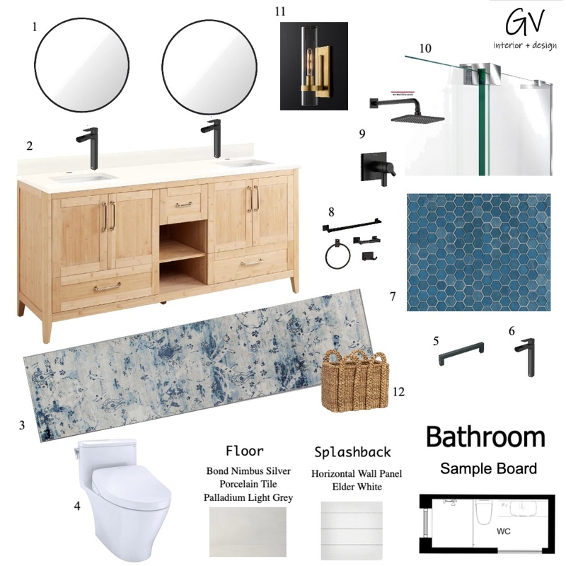 Bathroom Sample Board Mood Board by GV Studio on Style Sourcebook