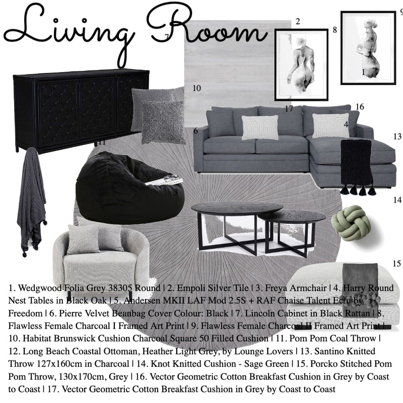 Living Room Sample Board Mood Board by M.Papageorgiou on Style Sourcebook