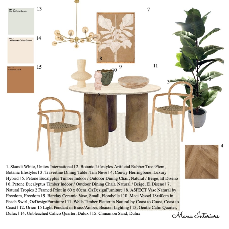 DINING ROOM Mood Board by MANA INTERIORS on Style Sourcebook