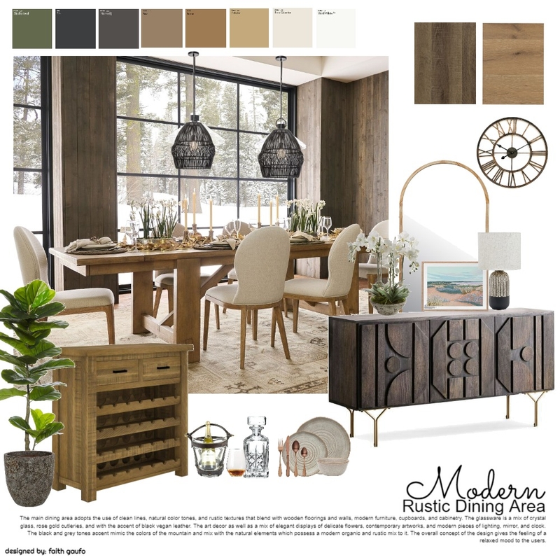 Modern Rustic Dining Room Mood Board by Casa Deseño on Style Sourcebook
