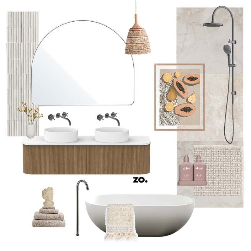 Warm Mediterranean Bathroom Design Mood Board by Zo Building on Style Sourcebook