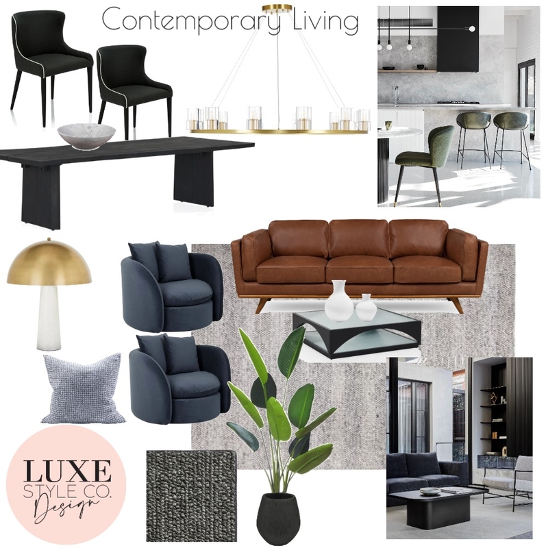 Contemporary Luxe Living Mood Board by Luxe Style Co. on Style Sourcebook