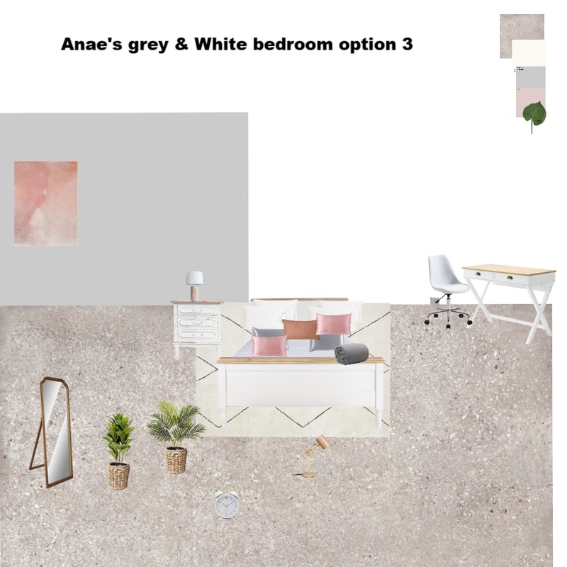 Anae's White, Grey and Pink Themed Bedroom Mood Board by Asma Murekatete on Style Sourcebook