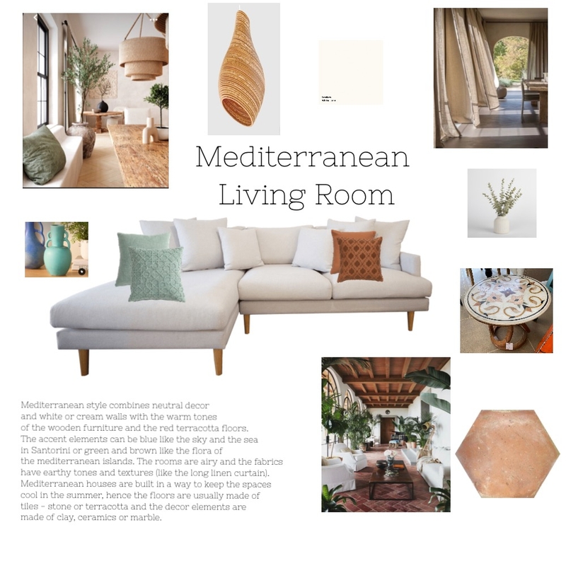 Mediterranean Living Room Mood Board by kasia.plattner@gmail.com on Style Sourcebook