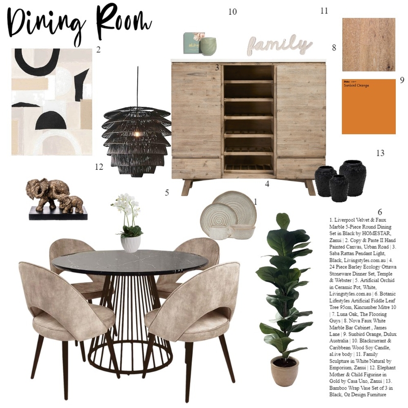 Dining Mood Board by delsamra on Style Sourcebook