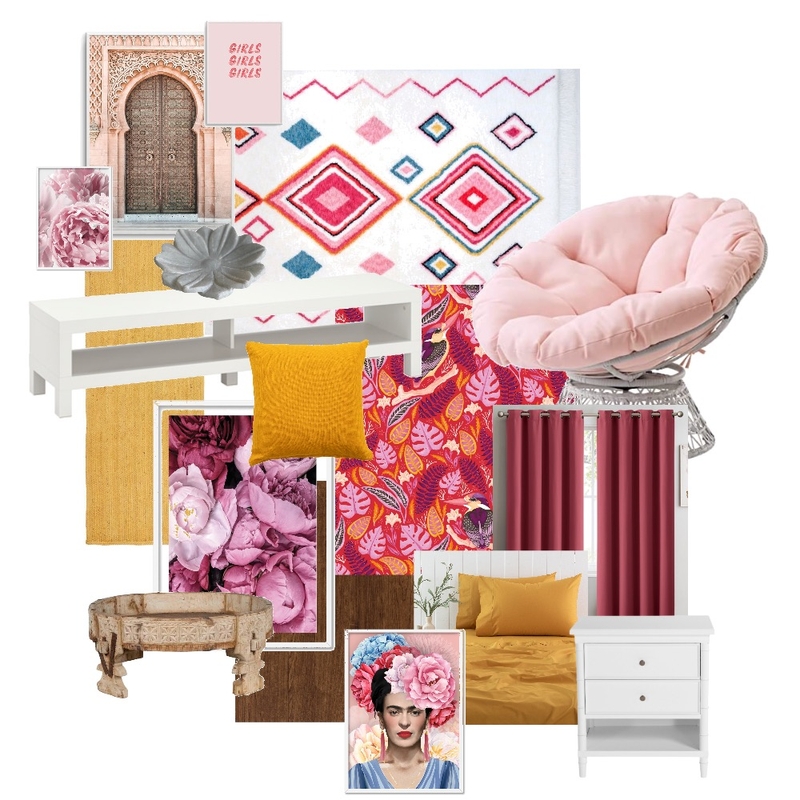 Hot Pink Bedroom Mood Board by noralicious on Style Sourcebook