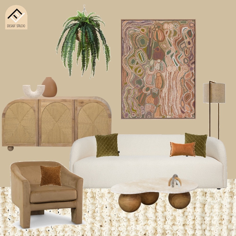 Earthy Living Room Mood Board by Five Files Design Studio on Style Sourcebook