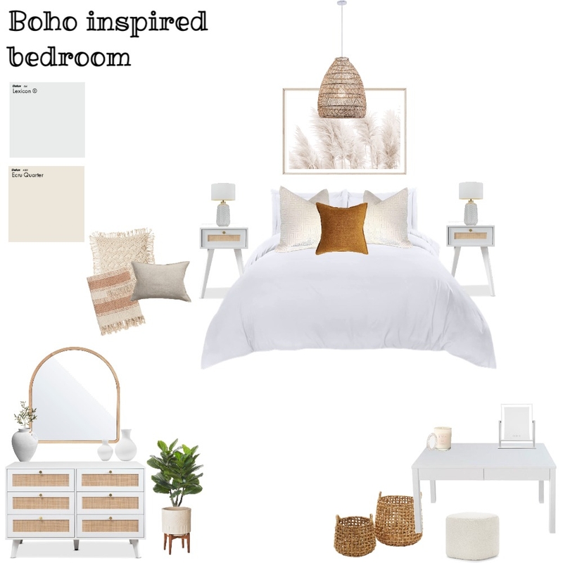 Boho inspired bedroom Mood Board by cypress on Style Sourcebook