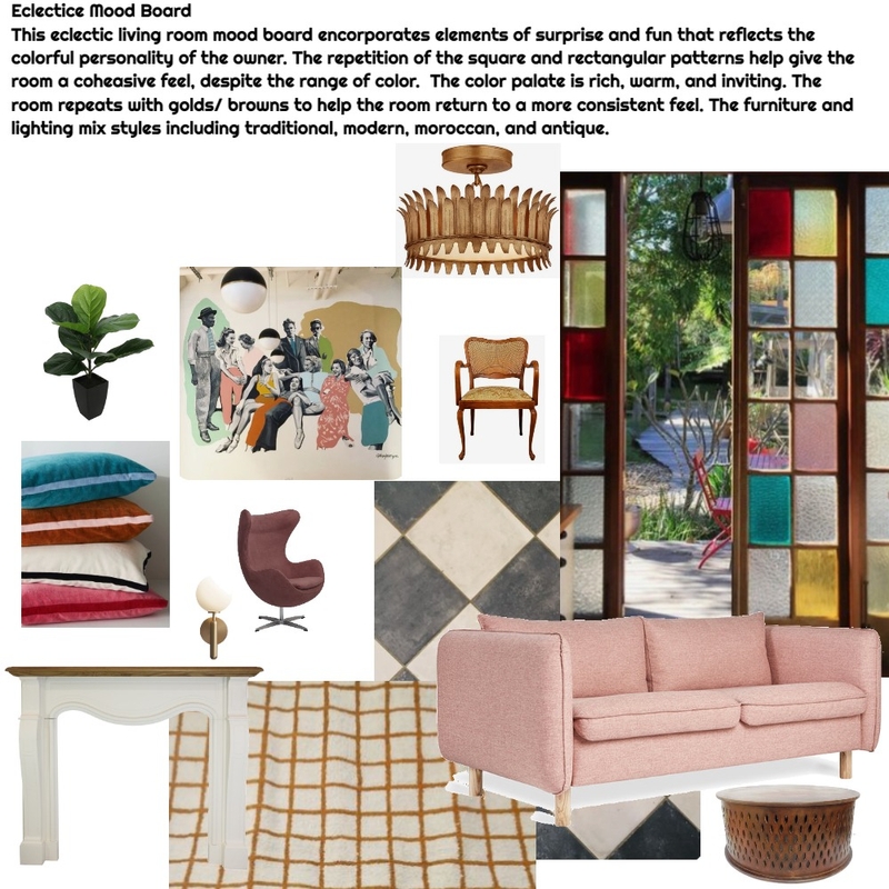 Eclectic Living Room Homework Module 3 Mood Board Mood Board by valeriewaldronjohnson@gmail.com on Style Sourcebook