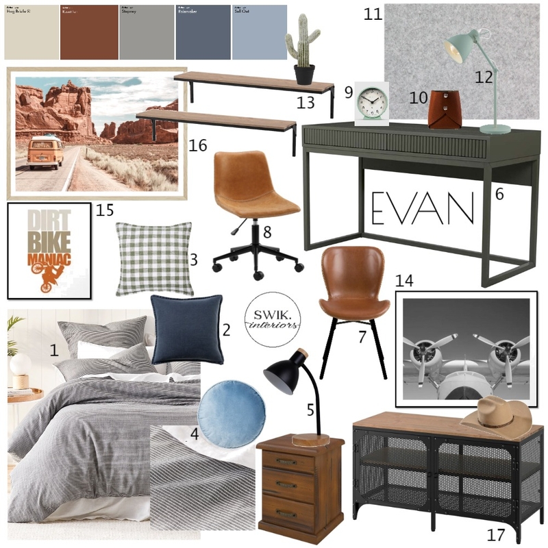 EVAN Bedroom FINAL Mood Board by Libby Edwards Interiors on Style Sourcebook