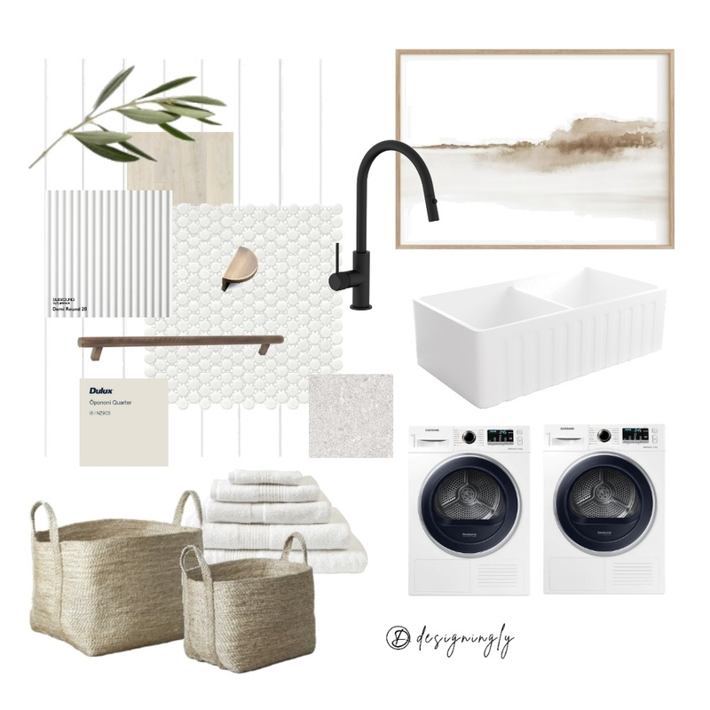 Coastal Minimalist Laundry Mood Board by Designingly Co on Style Sourcebook