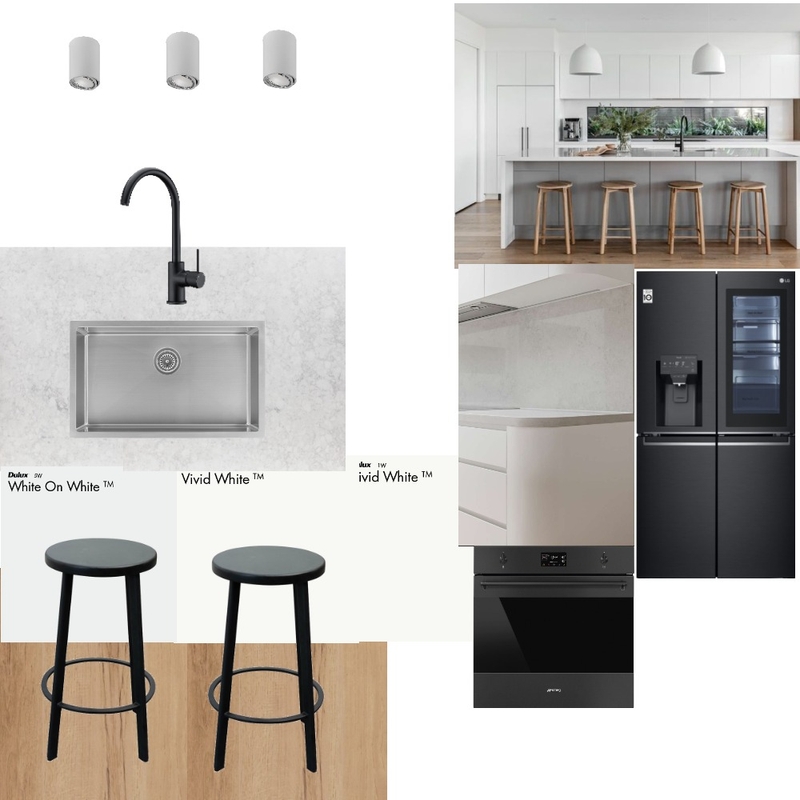 kitchen elba white black stool- hickory floor Mood Board by Ngoc Han on Style Sourcebook