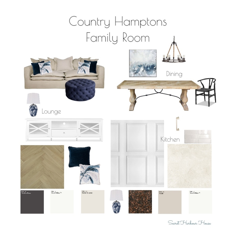 Country Hamptons Family Room Mood Board by Secret Harbour House on Style Sourcebook