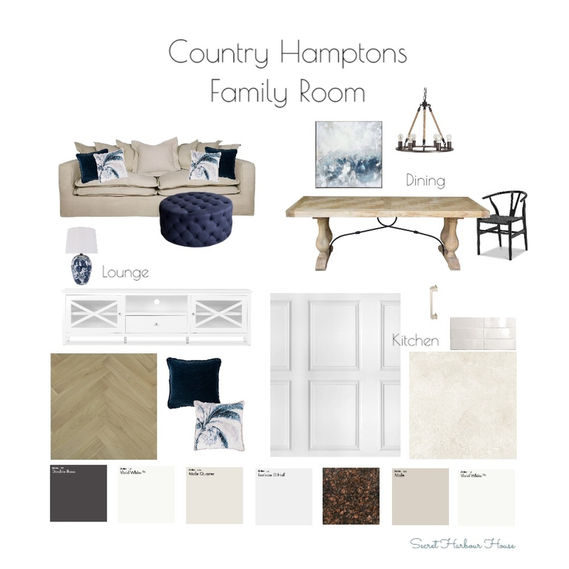 Country Hamptons Family Room Mood Board by Secret Harbour House on Style Sourcebook