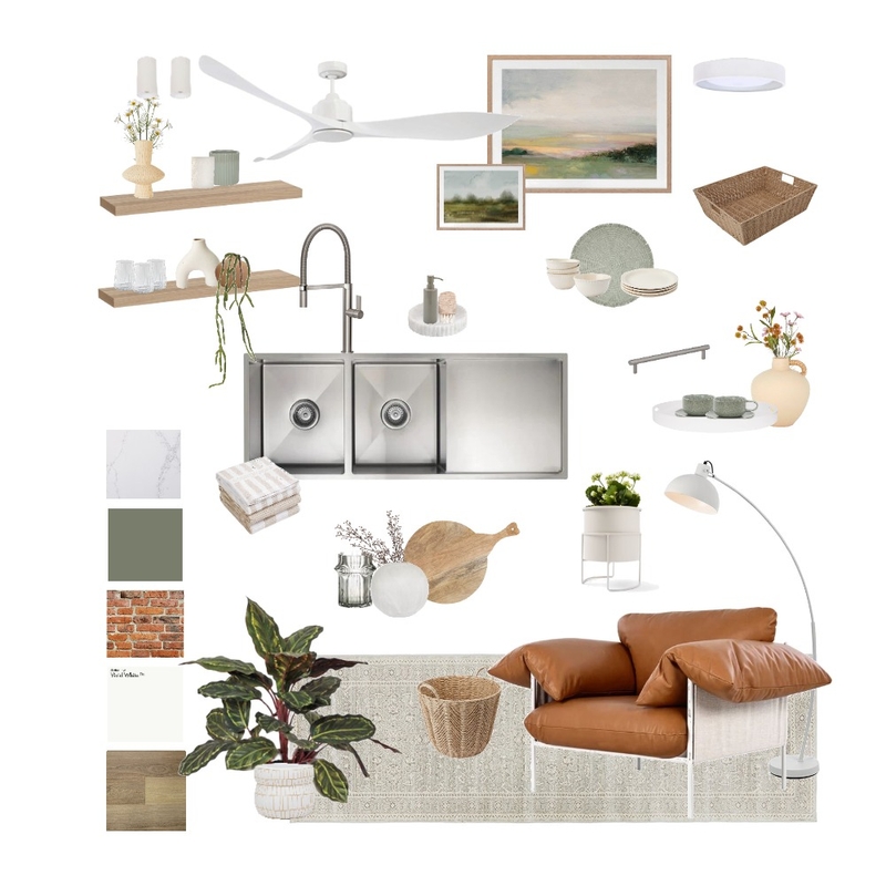 Ash and Lucinda's Kitchen Sample Board Mood Board by AJ Lawson Designs on Style Sourcebook