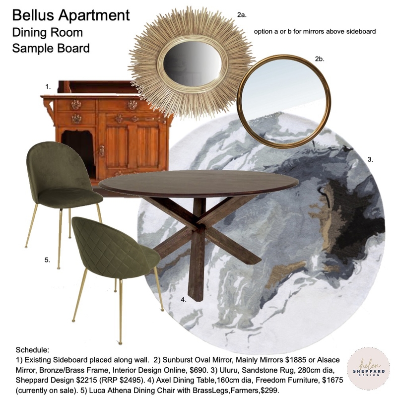 Dining Room Sample Board - Bellus Project Mood Board by Helen Sheppard on Style Sourcebook