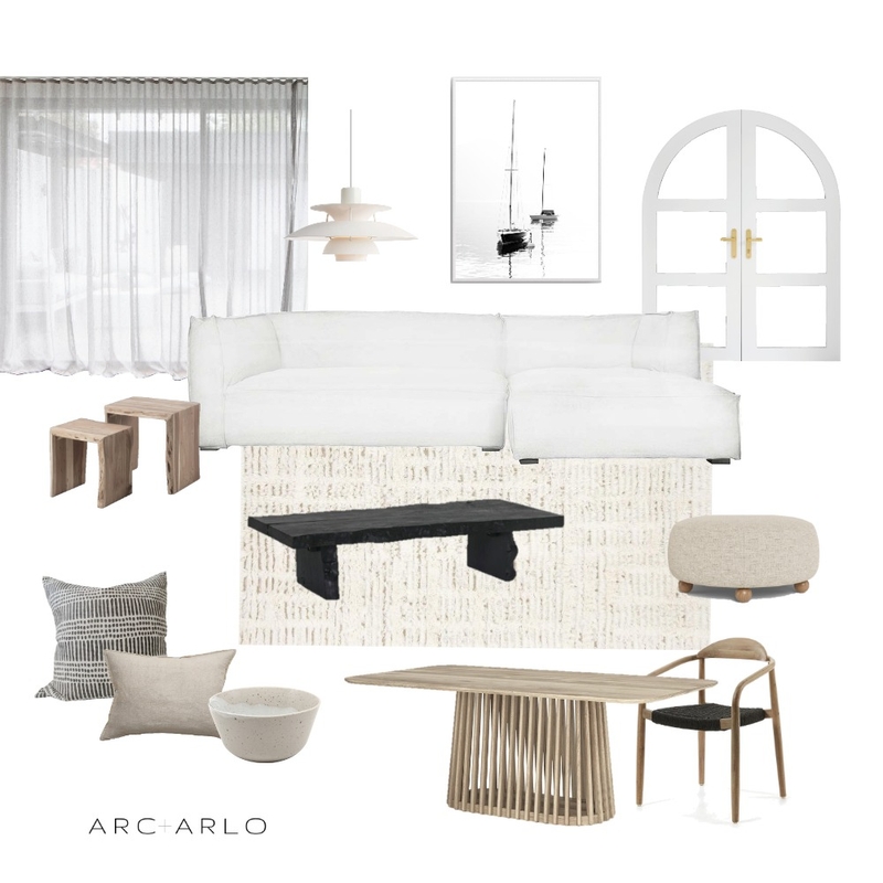 Wabi Sabi Living / Dining Mood Board by Arc and Arlo on Style Sourcebook