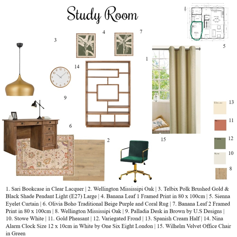 Study Room Mood Board by Iman Sawan on Style Sourcebook
