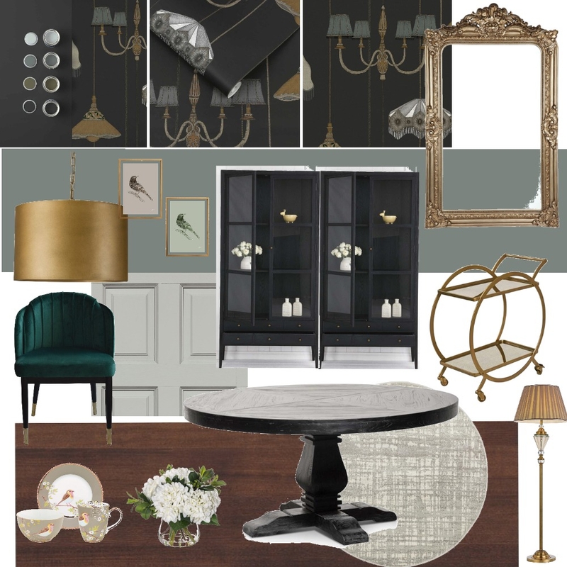 Moody Dining Mood Board by LJ Rees Interiors on Style Sourcebook