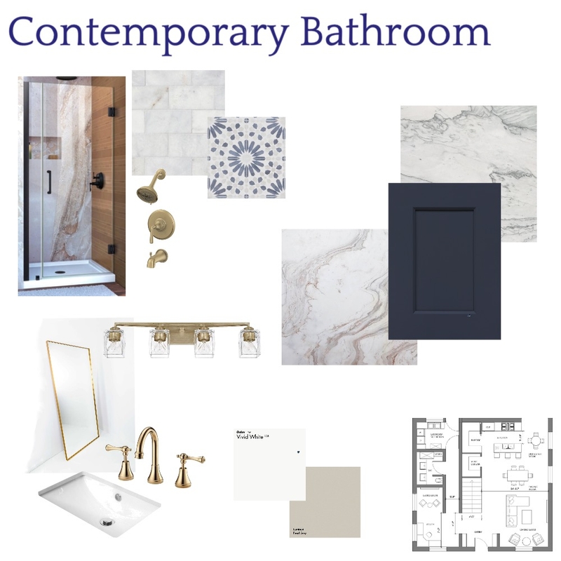 Contemporary Bathroom Mood Board by littlebeeinteriors on Style Sourcebook