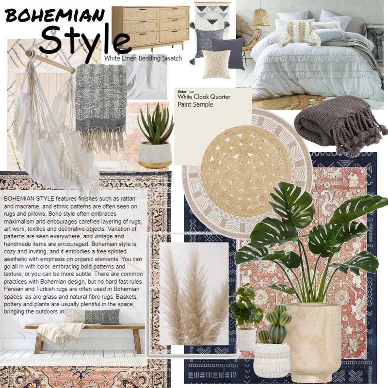 Bohemian Style Bedroom Mood Board by Rachel VDK on Style Sourcebook