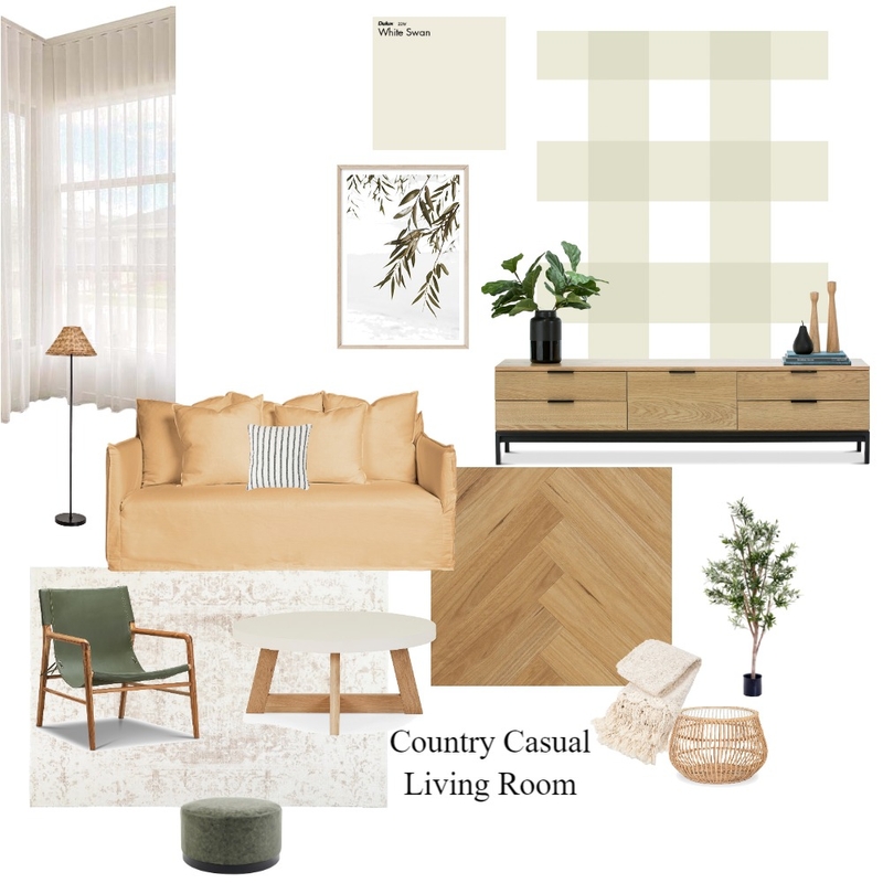 Country Casual Living Room Mood Board by Morganizing Co. on Style Sourcebook