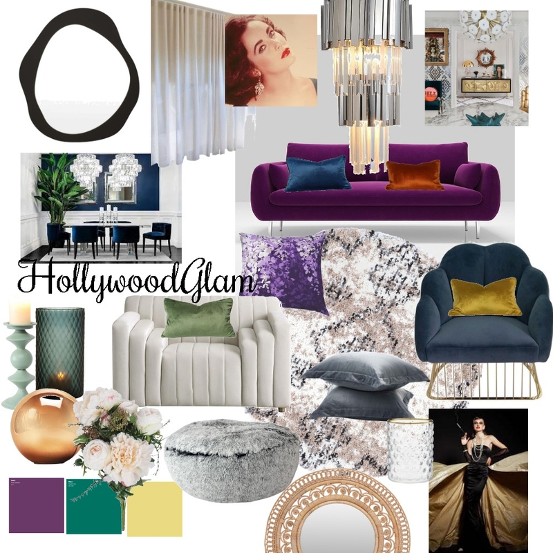 Hollywood Glam Mood Board by Tammy on Style Sourcebook